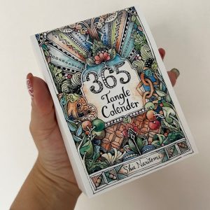 365 Tangle Kalender op bureau Zentangle kalender pagina voorbeeld Dagelijkse tangle kalender