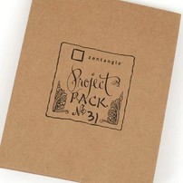 "Zentangle Project Pack 31 verpakking in kraft bruin met handgeschreven opdruk"